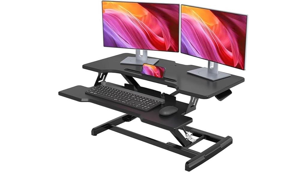 32 inch adjustable sit stand desk