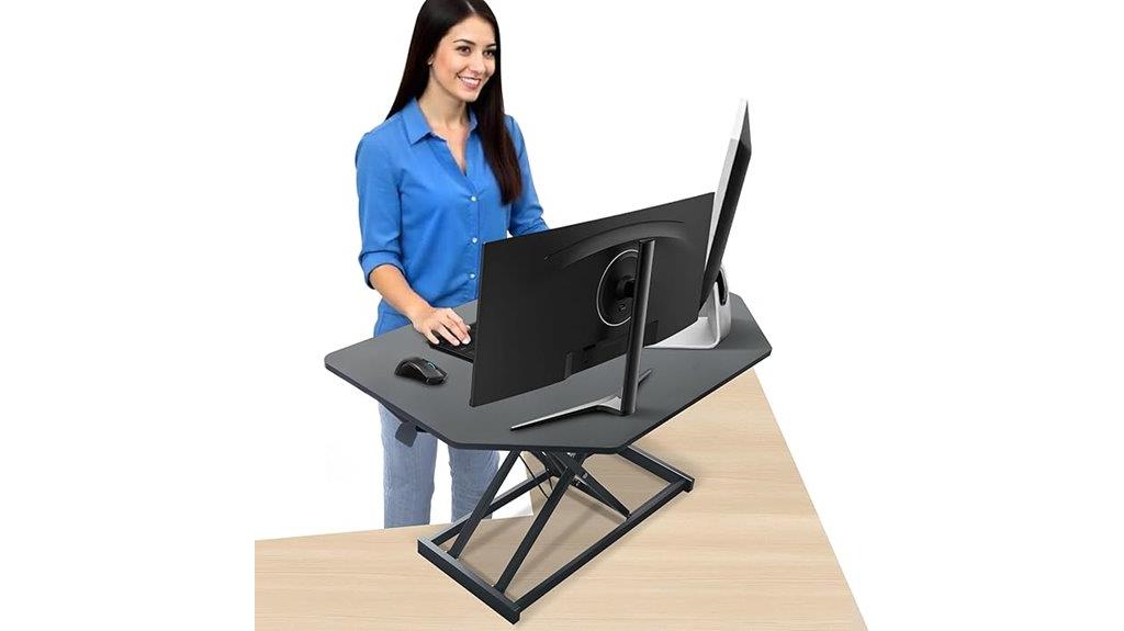 32 inch black corner desk