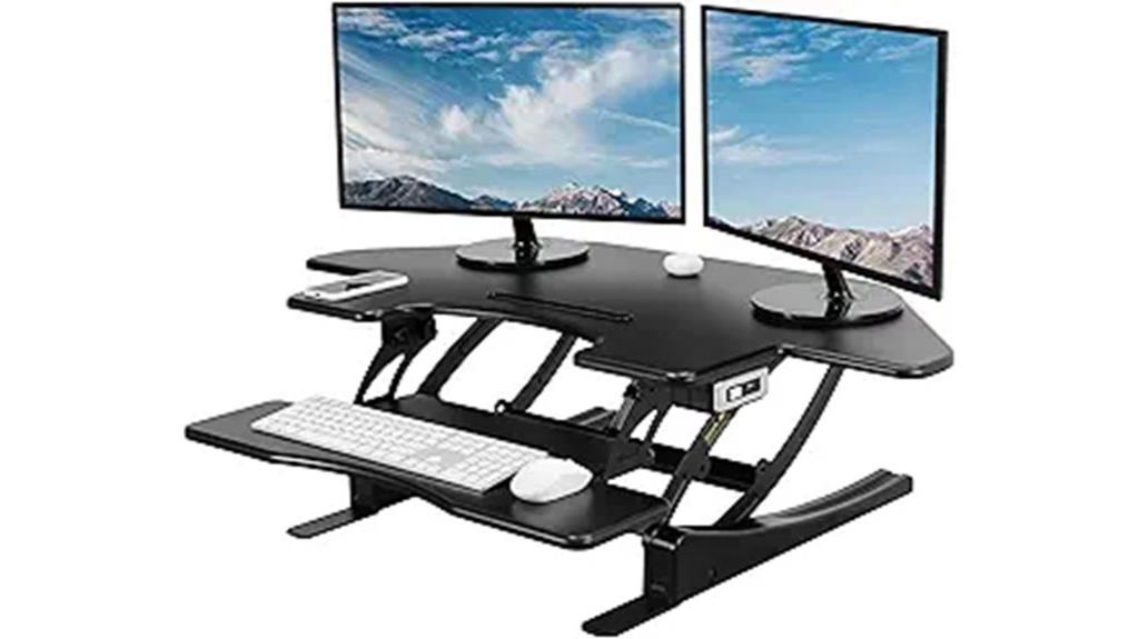 43 inch corner sit stand desk