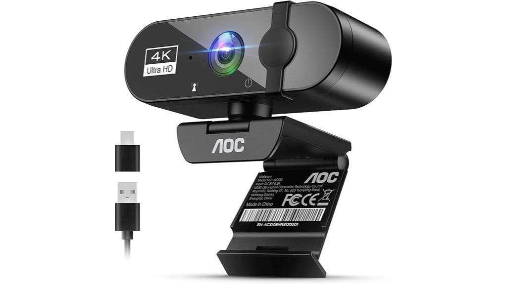 4k webcam with microphone