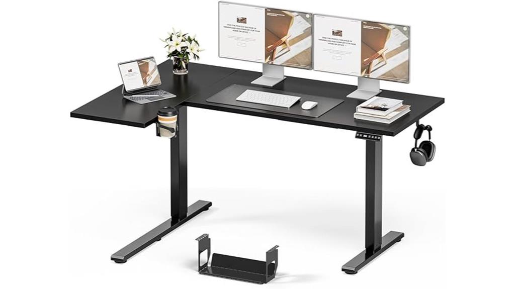 adjustable 59 inch l shaped desk