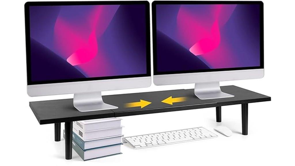 adjustable black dual stand