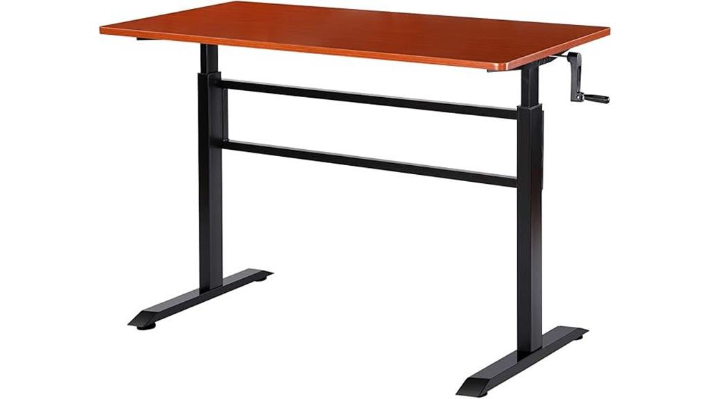 adjustable desk with headphone hook