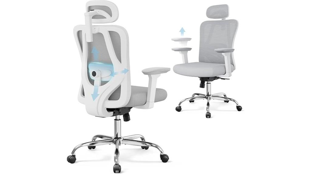 adjustable headrest tilt function