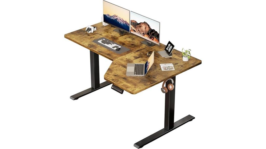 adjustable l shaped desk