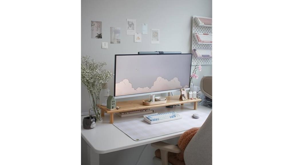 bamboo monitor shelf storage