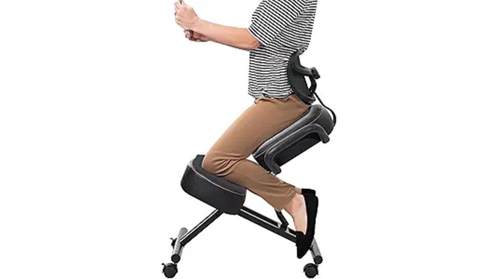 black metal kneeling chair