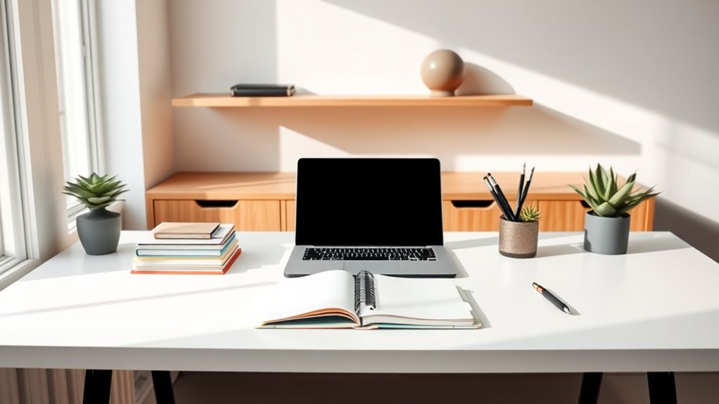 clear desk organize essentials