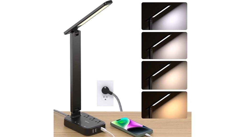 desk lamp with power ports
