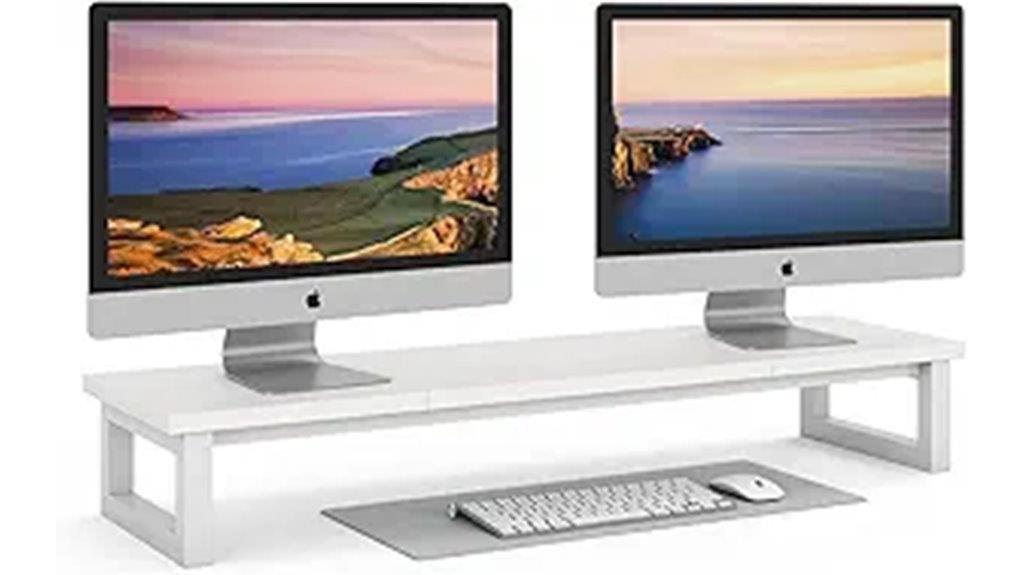 dual monitor riser stand