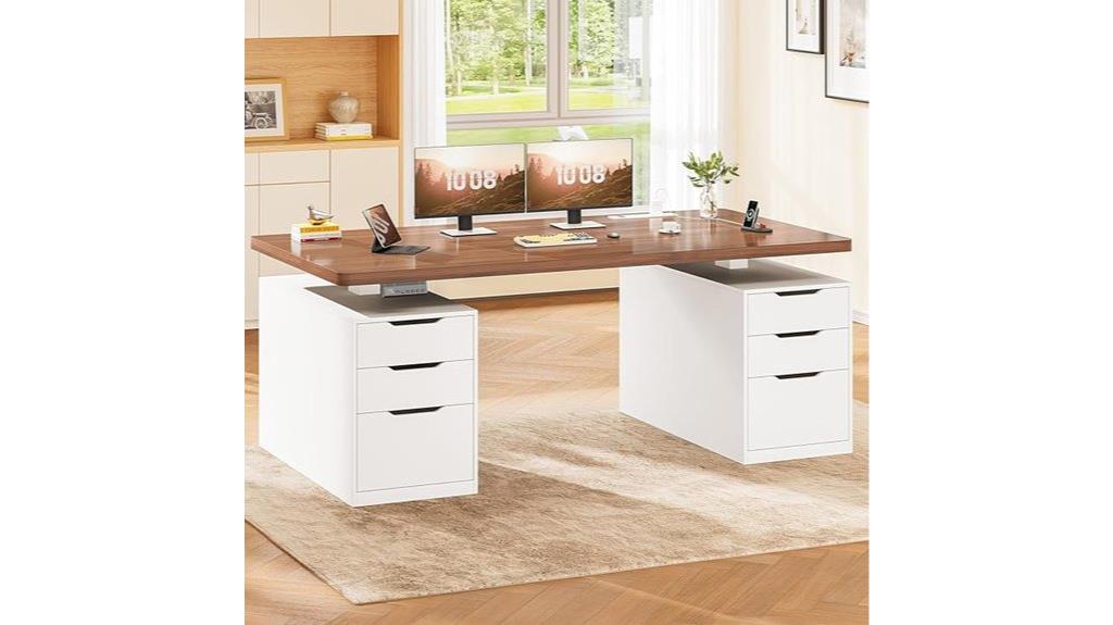 electric desk with storage