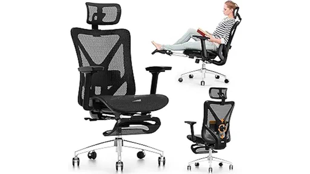 ergonomic office chair with footrest