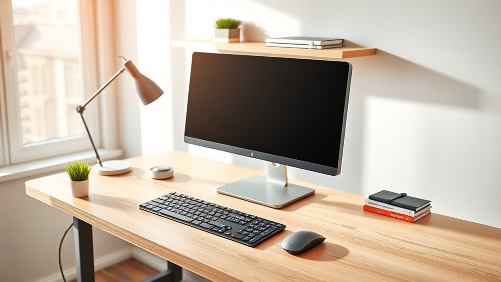 ergonomic organized workspace setup