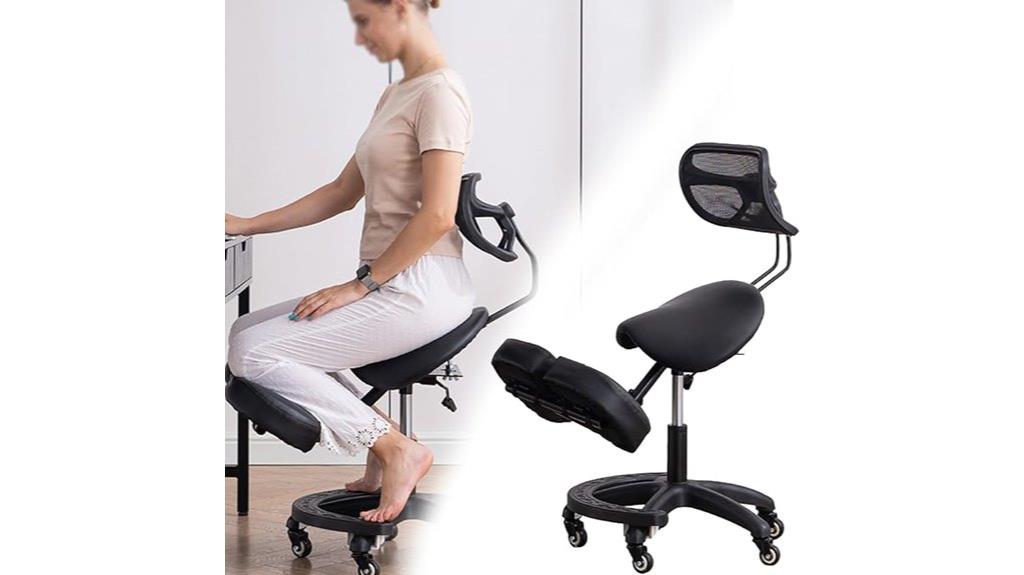 ergonomic saddle kneeling chair