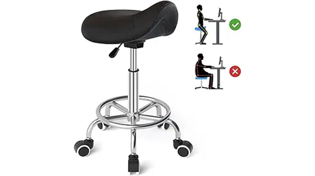 ergonomic saddle swivel chair