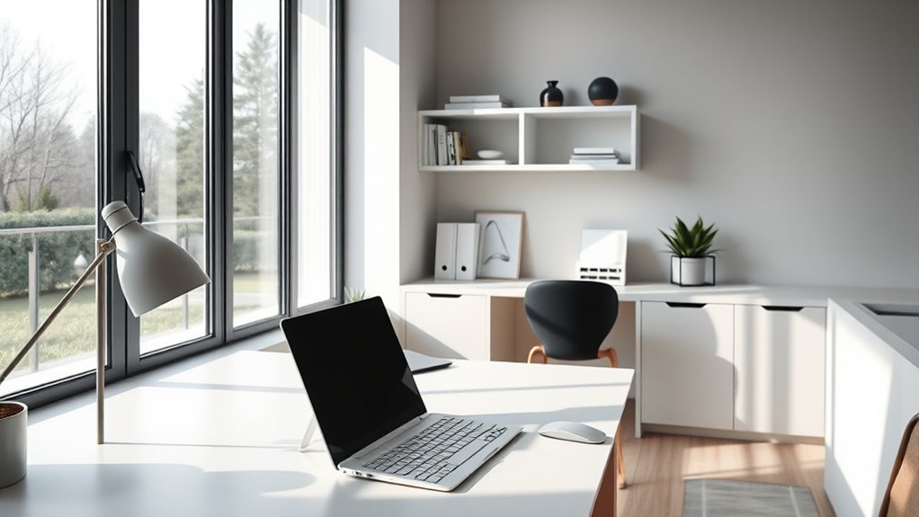 organized ergonomic calming workspace