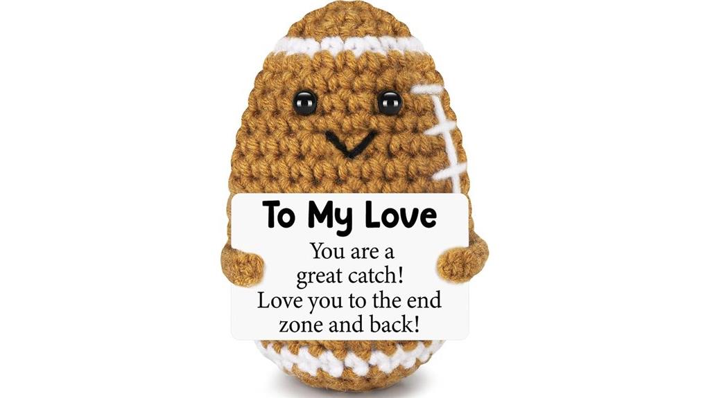 romantic crochet football gift