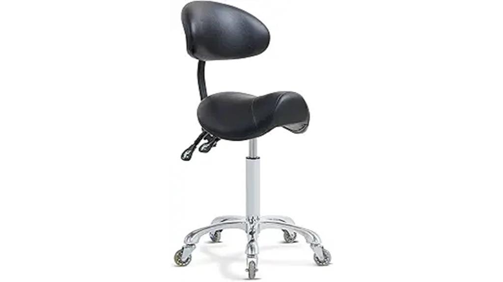 saddle stool with backrest