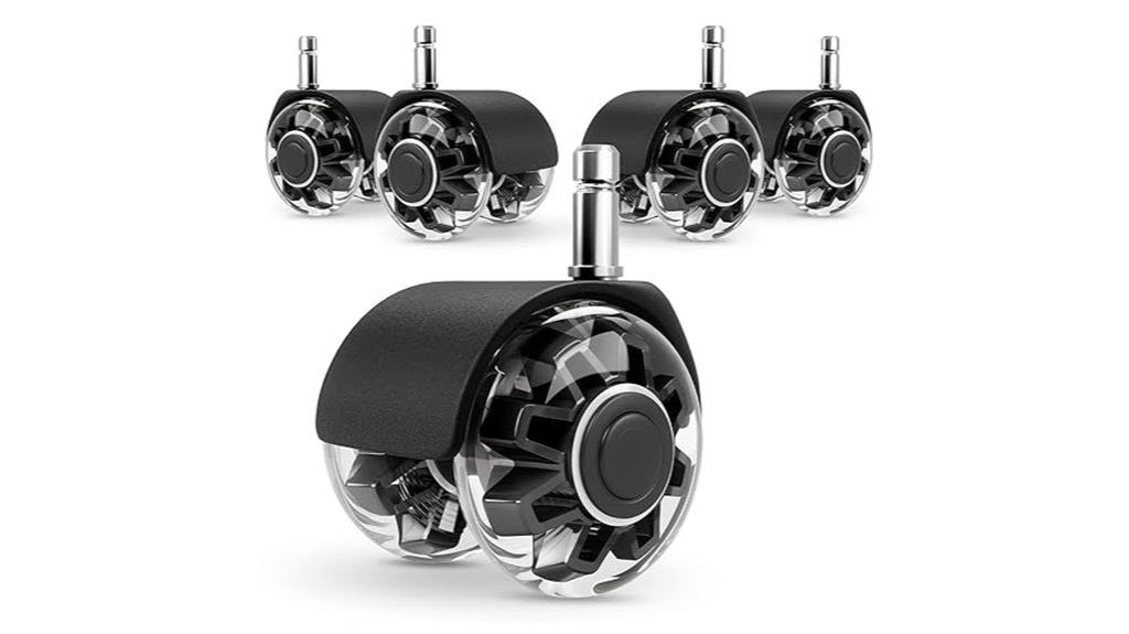 set of five caster wheels