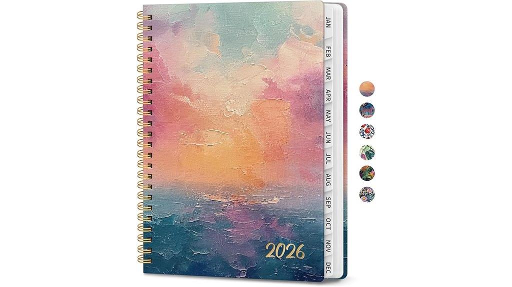 sunset themed a5 planner