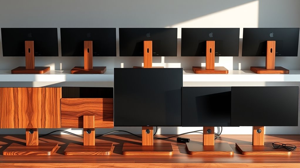 top wooden monitor stands