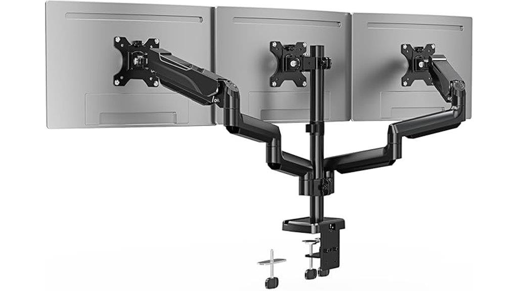 triple monitor gas spring mount