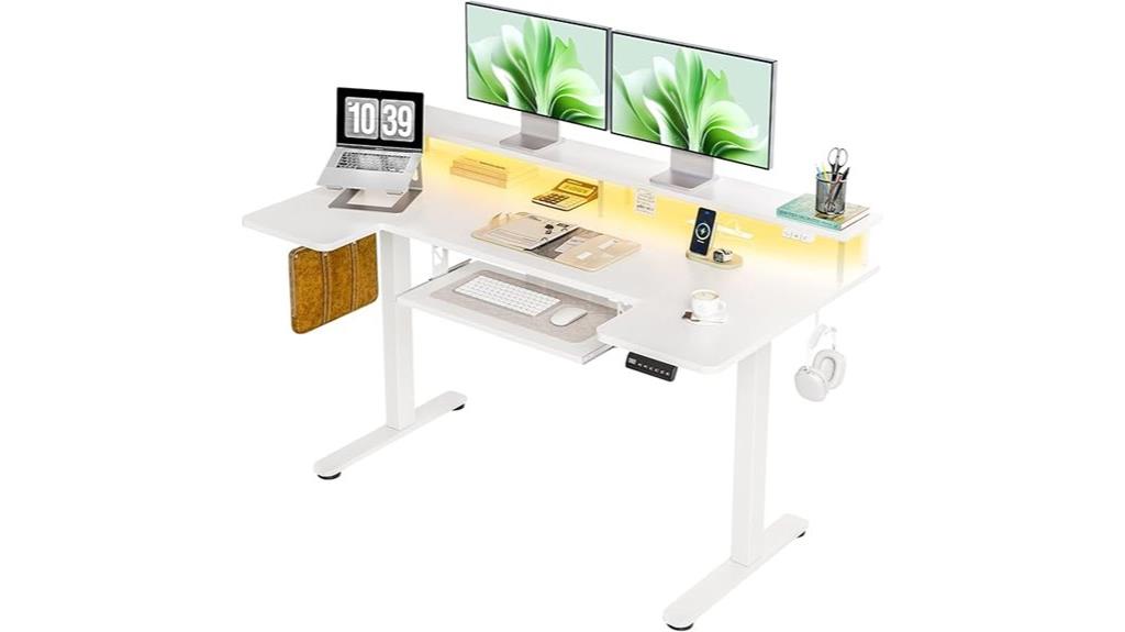 u shaped electric desk