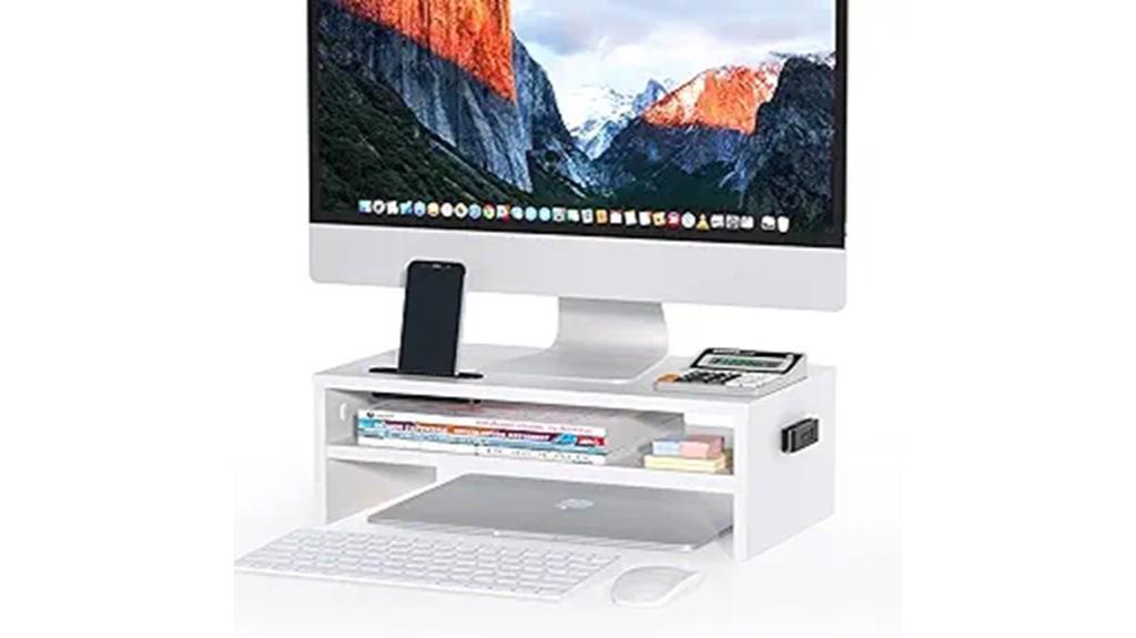 wooden monitor riser organizer