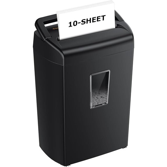 Bonsaii 10-Sheet Cross Cut Paper Shredder with Window