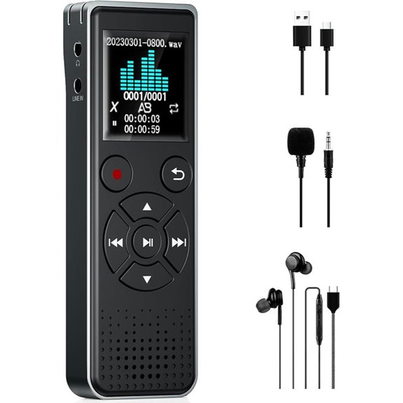 128GB Digital Voice Recorder with Playback