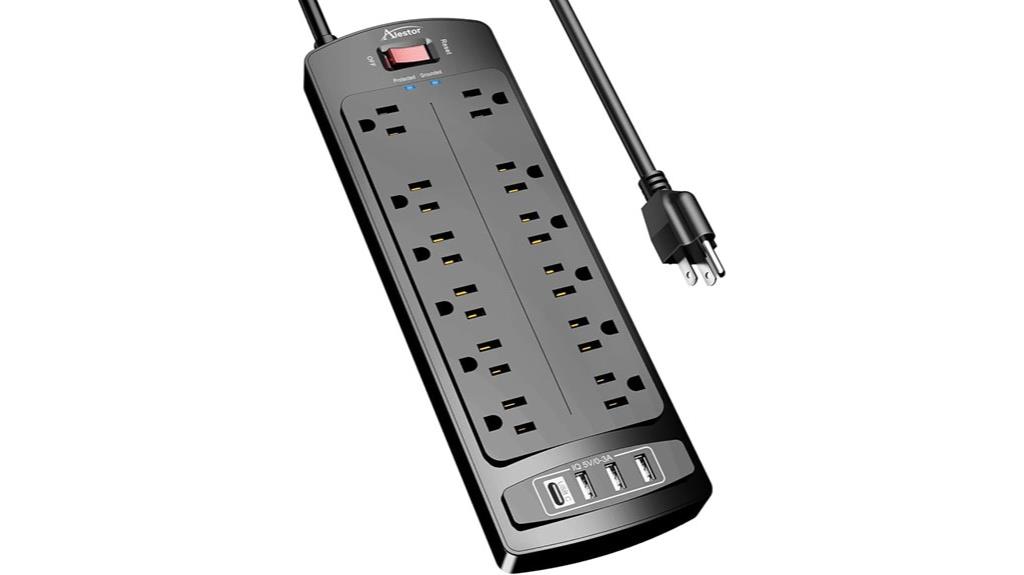 12 outlet 4 usb surge protector