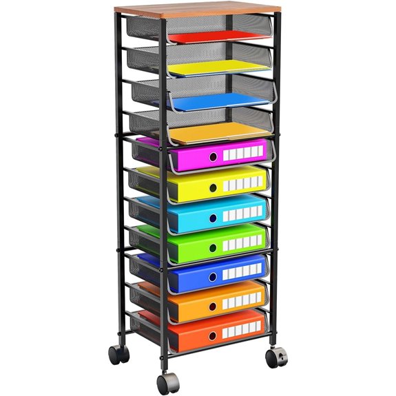 Simple Trending 12-Tier Rolling File Cart