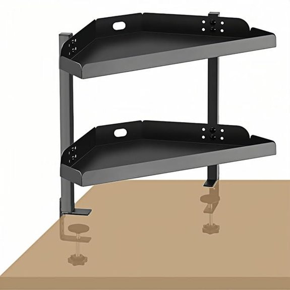 CanKing Corner Clamp Shelf 16 Inch Black 2-Tier