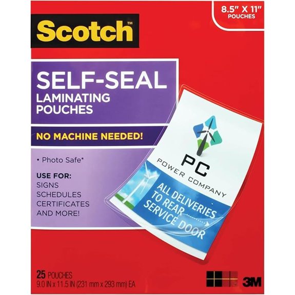 Scotch Self-Seal Laminating Pouches 25-Pack