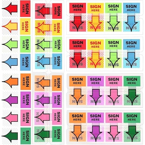 600 Pcs Sign Here Stickers and Arrow Labels