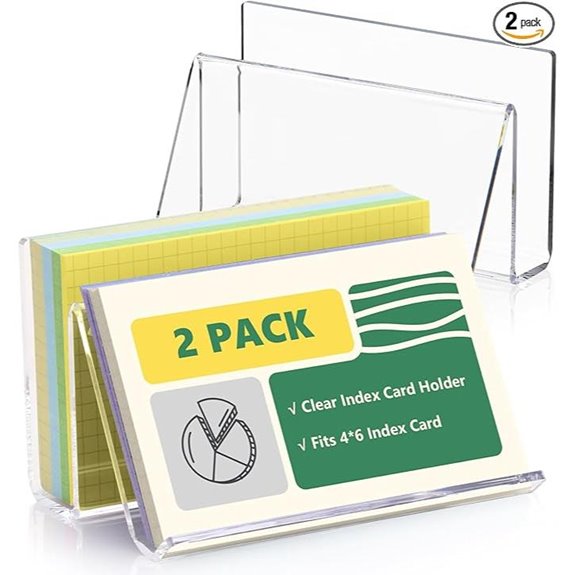 2 Pack Acrylic 4x6 Index Card Display Stands