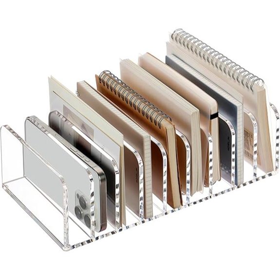 SANRUI Acrylic Desk Organizer with 9 Compartments