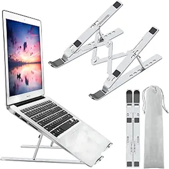 Adjustable Aluminum Laptop Stand for Desk and Tablets