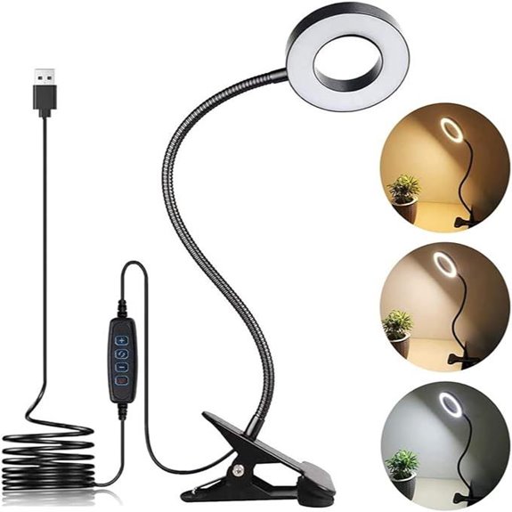 Clip-on LED Reading Lamp with 3 Modes and Adjustable Brightness