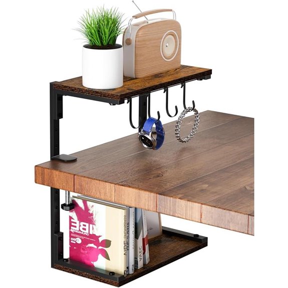Clamp-On Adjustable Desk Organizer Shelf