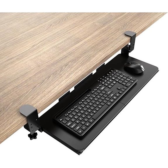 Adjustable Under-Desk Keyboard Tray with Clamp