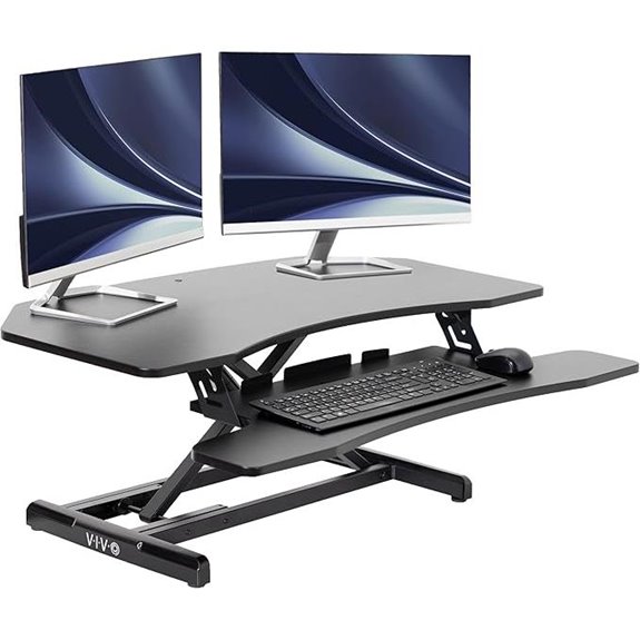 VIVO Adjustable Corner Standing Desk Converter
