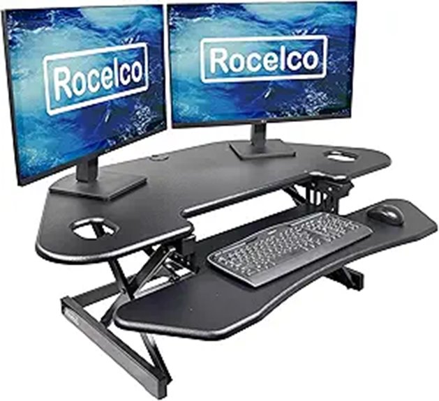 Rocelco 46 Adjustable Corner Standing Desk Converter