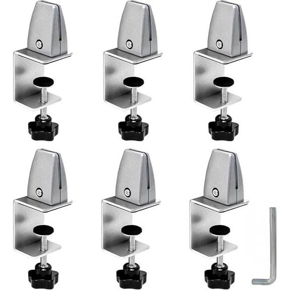 6-Pack Adjustable Desk Shield Clamp for Panels