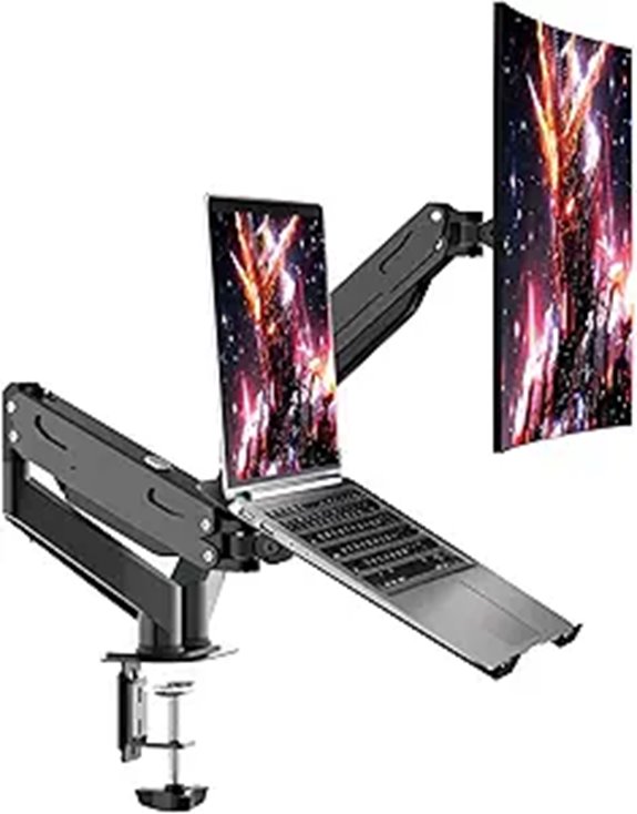 Pholiten Dual Monitor & Laptop Mount with Gas Spring