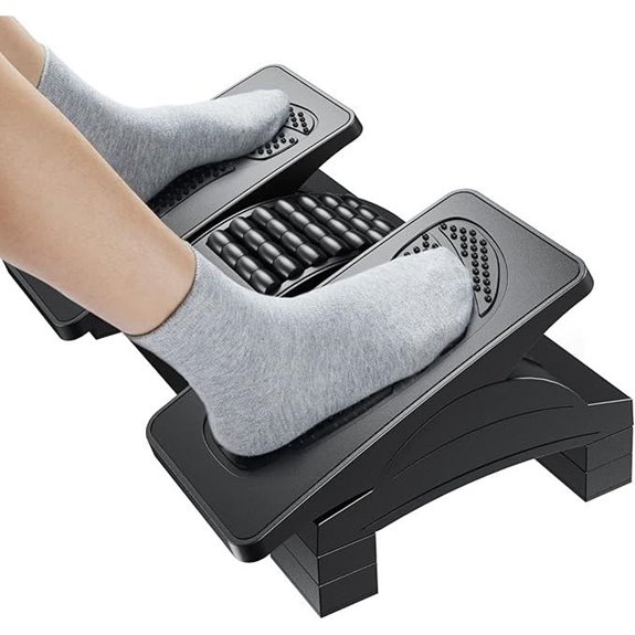 HUANUO Adjustable Ergonomic Footrest with Massage Roller