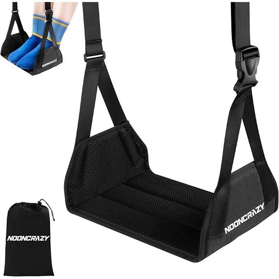 Airplane Foot Hammock with Adjustable Strap and Foam