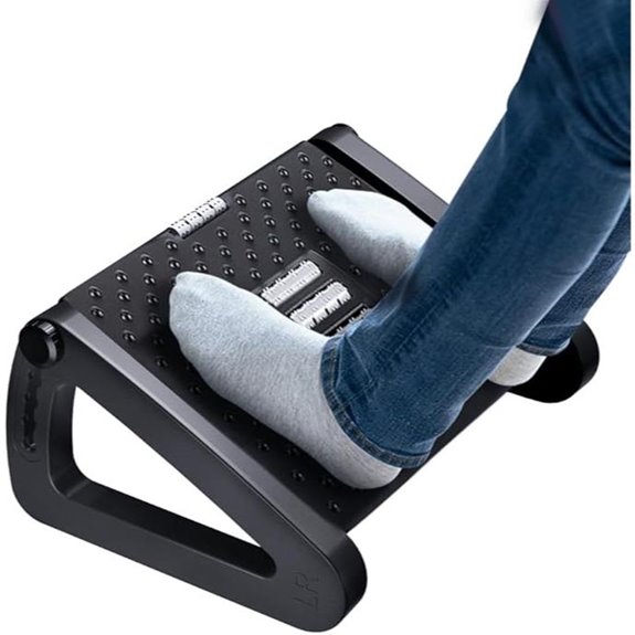 Adjustable Under Desk Foot Rest with Massage Rollers