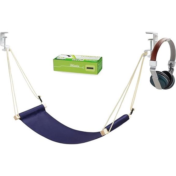 iMissiu Adjustable Office Foot Rest with Headphones Holder
