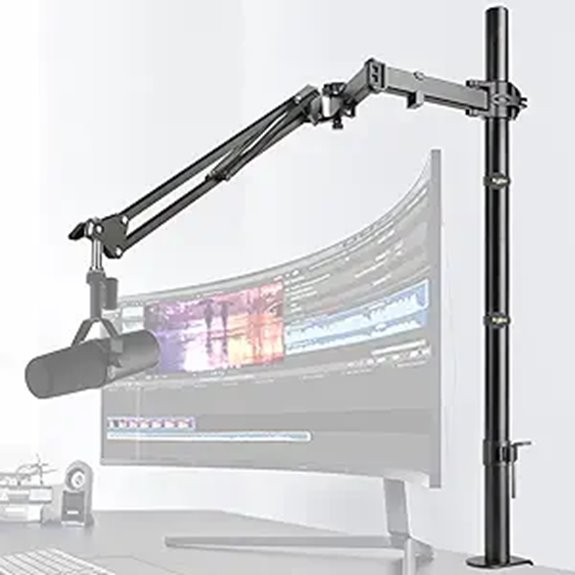 Adjustable Mic Boom Arm with Extension Riser